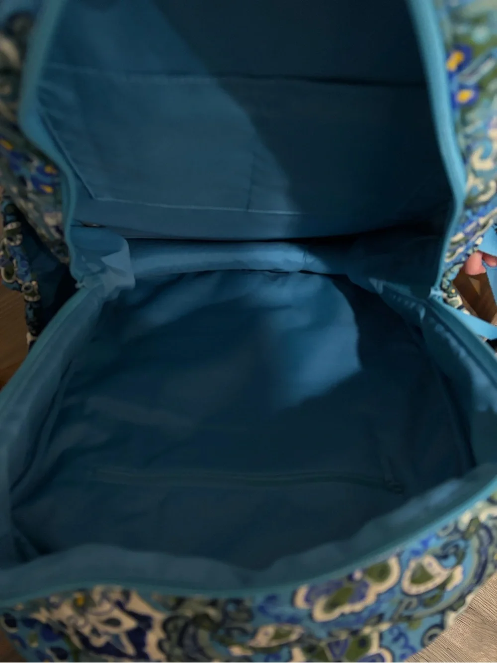 NWT Vera Bradley XL Backpack + Zip ID Pouch SET ~ Extra Large Blue Cotton